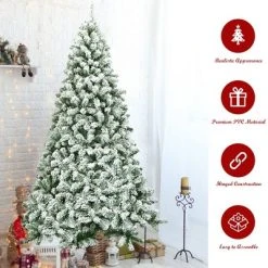 Costway 7.5FT Snow Flocked Artificial Christmas Tree Hinged w/1346 Tip and Foldable Base 16 Costway 7.5FT Snow Flocked Artificial Christmas Tree Hinged w/1346 Tip and Foldable Base -Northlight Christmas Store GUEST 135ccd38 36d0 40da 95dd c8e7a1534c14