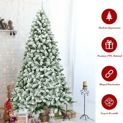 Costway 7.5FT Snow Flocked Artificial Christmas Tree Hinged w/1346 Tip and Foldable Base 8 Costway 7.5FT Snow Flocked Artificial Christmas Tree Hinged w/1346 Tip and Foldable Base - Image 6