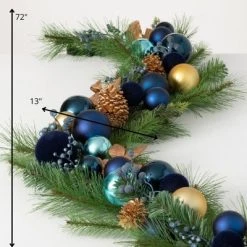Sullivans Artificial Ornamental Blue Pine Garland Multicolor 72"H -Northlight Christmas Store GUEST 1406d15b 2a5d 4580 bcd3 06adaf6d2879