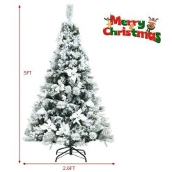Tangkula Artificial Snow Flocked Christmas Tree, 5FT Hinged Christmas Tree W/ 405 Branch Tips -Northlight Christmas Store GUEST 15365a1a fd45 44c8 bcf1 6958dc8d634a
