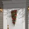 National Tree Company Pre-Lit Artificial Christmas Teardrop, Green, Evergreen, White Lights, with Pine Cones, Poinsettia Flowers,36 Inches -Northlight Christmas Store GUEST 15eb6e43 66c0 46c4 8f12 a2451f265340