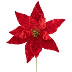 Northlight 18" Glittered Red Velvet Christmas Poinsettia Stem Spray -Northlight Christmas Store GUEST 1616f03f bcc1 4a20 9619 a985913bd9cb