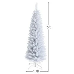 Costway 5ft Unlit Artificial Slim Pencil Christmas Tree with Metal Stand White -Northlight Christmas Store GUEST 165af5e3 93cb 4064 94e5 915aaa5d06b2