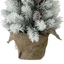 Northlight 19" Potted Slim Flocked Mini Pine Artificial Christmas Tree in Burlap Base - Unlit -Northlight Christmas Store GUEST 171d1f4f fd34 4296 8833 593576a9a5bc