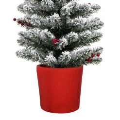 Haute Decor 5ft Pre-Lit Flocked Berry Pencil Artificial Christmas Tree - Haute Décor