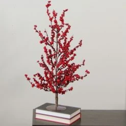 Northlight 23.5" Brown and Red Berries Artificial Christmas Twig Tree - Unlit