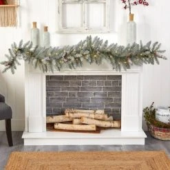 Nearly Natural 6' Pre-lit LED Frosted Spruce with Pinecones Artificial Christmas Garland Green with Warm White Lights -Northlight Christmas Store GUEST 192d6203 34ee 4dbc bee1 2d06be4460f4