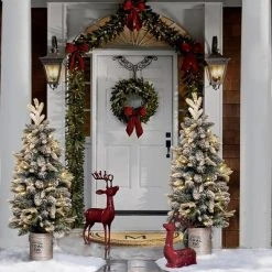 LuxenHome 3Ft Pre-Lit LED Artificial Flocked Fir Christmas Tree with Metal Pot -Northlight Christmas Store GUEST 198a4d7d f755 49b7 8a94 12b8f2eed964