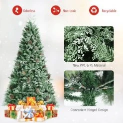Tangkula 8 Ft Artificial Christmas Tree Mixed PE & PVC Xmas Tree Office and Party Festival Holiday Decor Green -Northlight Christmas Store GUEST 1a094f5e f095 4a75 93a8 67abebd09aea