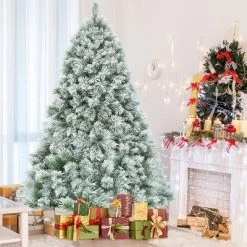 Costway 6ft or 7ft Premium Hinged Artificial Christmas Tree Snowy Pine Needles -Northlight Christmas Store GUEST 1a102b0e 7223 41c9 8ea9 62f5796f91b3