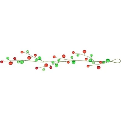Northlight 4' x 6" Green and Red Ball Ornament Christmas Garland, Unlit 5 Northlight 4' x 6" Green and Red Ball Ornament Christmas Garland, Unlit - Image 3