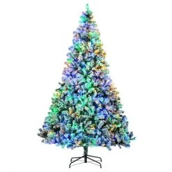 HOMCOM Prelit Artificial Christmas Tree Holiday Decoration with Snow-flocked Branches, Warm White or Colorful LED Lights -Northlight Christmas Store GUEST 1a5a9aca 415c 4b9b 998e 1bbe9caf755e