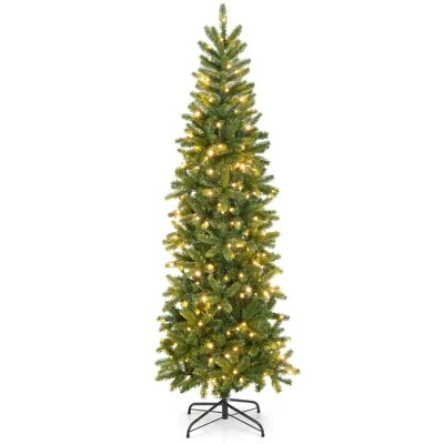 Costway 6 FT/7.5 FT Pre-Lit Hinged Artificial Christmas Tree w/ 648/796 Tips & 270/350 LED Lights 11 Costway 6 FT/7.5 FT Pre-Lit Hinged Artificial Christmas Tree w/ 648/796 Tips & 270/350 LED Lights - Image 9