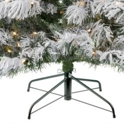 Haute Decor Haute Décor 7.5' Pre-Lit LED Flocked Berkshire Spruce Artificial Christmas Tree White Lights