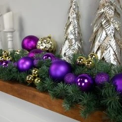 Northlight 6' Purple Shatterproof Ball 3-Finish Christmas Garland 7 Northlight 6' Purple Shatterproof Ball 3-Finish Christmas Garland -Northlight Christmas Store GUEST 1b729b47 754d 4d74 94d8 cf274c4896d8