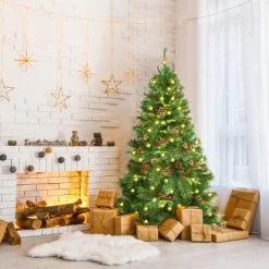 Tangkula Pre-lit Hinged Artificial Pencil Fir Christmas Tree with LED Lights -Northlight Christmas Store GUEST 1c015ee2 a34b 44d8 a0a7 da73d5f58ae6