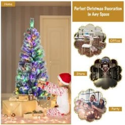 Tangkula Pre-lit Snow Flocked Christmas Pine Tree, Hinged Artificial Xmas Tree W/ Remote-controlled Multi-Color Lights -Northlight Christmas Store GUEST 1c1daa37 b77f 483c 9535 310108a8e25f