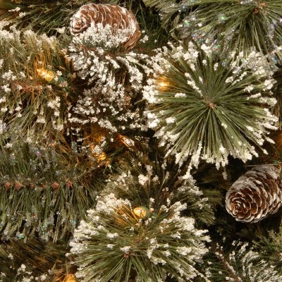 National Tree Company Pre-Lit Artificial Christmas Garland, Green, Glittery Bristle Pine, White Lights, With Pine Cones, Plug In,6 Feet 4 National Tree Company Pre-Lit Artificial Christmas Garland, Green, Glittery Bristle Pine, White Lights, With Pine Cones, Plug In,6 Feet - Image 2