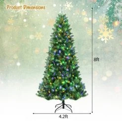 Tangkula Pre-lit Christmas Tree, Artificial Hinged Xmas Tree w/ Remote-controlled Color-changing LED Lights & PVC Tips -Northlight Christmas Store GUEST 1c822767 271c 447e 9ef6 0348ac019669