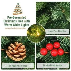 Costway 7ft Pre-lit Hinged Artificial Christmas Tree w/ Pine Cones & Red Berries -Northlight Christmas Store GUEST 1dd1c294 38e1 48a7 83ee b77b28d9f9ab