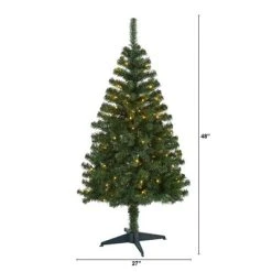 4ft Nearly Natural Pre-Lit LED Northern Tip Pine Artificial Christmas Tree Clear Lights