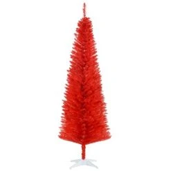 HOMCOM 70.75" Artificial Pencil Christmas Tree, Slim Xmas Tree with 390 Realistic Branch Tips and Plastic Stand -Northlight Christmas Store GUEST 1e8d2a34 e9dc 4893 bd3e 82e3e264596f