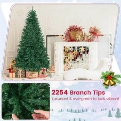 Costway 7.5FT Hinged Christmas Tree Unlit Artificial Xmas Decoration w/ 2254 Branch Tips 15 Costway 7.5FT Hinged Christmas Tree Unlit Artificial Xmas Decoration w/ 2254 Branch Tips -Northlight Christmas Store GUEST 1f0fabc0 bd21 413c 8d64 1e5ed3b5429d