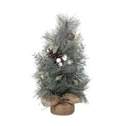 Transpac Artificial 12 in. Green Christmas Mixed Greenery Tree with Rustic Bells