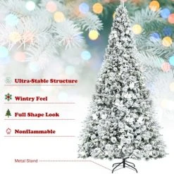 Tangkula Artificial Snow Flocked Christmas Tree, 8FT Hinged Christmas Tree W/ 1239 Branch Tips -Northlight Christmas Store GUEST 1fb00023 9161 4bc0 87e4 0a5dc4d6a674