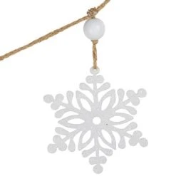 Northlight 4.75" Snowflake and Frosted Pine Christmas Garland with Wooden Beads - Unlit -Northlight Christmas Store GUEST 1fe3d0ba fc6b 44f3 8ece c82673963b44