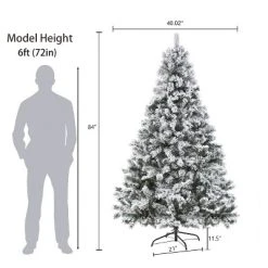 LuxenHome 7ft Pre-Lit LED Artificial Flocked Full Spruce Christmas Tree -Northlight Christmas Store GUEST 2007ba10 48eb 4fea b3f8 02936f6db033