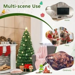 Tangkula 4/5/6/7 FT Artificial Christmas Tree Prelit Fiber Optic Xmas Tree w/ Warm White Lights 8 Light Modes -Northlight Christmas Store GUEST 207b213b 0ed8 47cb a3e8 8fbc4ffcfc37