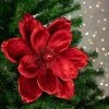 Northlight 20" Glittered Red Velvet Magnolia Christmas Stem Spray -Northlight Christmas Store GUEST 21031cb8 a298 4faf ad92 e5553a92210b