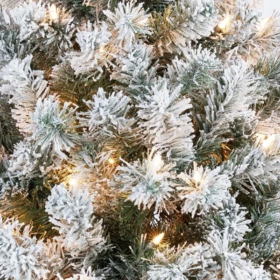 Yaheetech Pre-lit Flocked Artificial Christmas Tree with Foldable Stand 8 Yaheetech Pre-lit Flocked Artificial Christmas Tree with Foldable Stand - Image 6