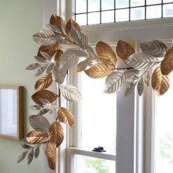 Artificial Christmas Garland Gold Leaf - Threshold™