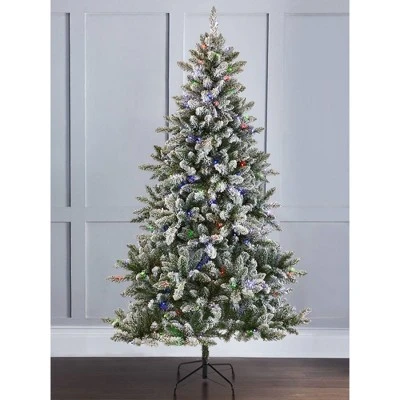 NOMA 7-Foot Pre-Lit Flocked Cypress Artificial Christmas Tree with 988 Tips and 350 Warm White and Multicolor Color-Changing LED Lights with 10 Modes 5 NOMA 7-Foot Pre-Lit Flocked Cypress Artificial Christmas Tree with 988 Tips and 350 Warm White and Multicolor Color-Changing LED Lights with 10 Modes - Image 3