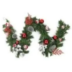 Northlight 6' x 8" Unlit Red/Silver Ornaments and Pine Cone Artificial Christmas Garland -Northlight Christmas Store GUEST 220fd39c 0c83 44a5 bfcf d900c9c7658e