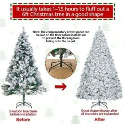 Yaheetech Pre-lit Flocked Artificial Christmas Tree -Northlight Christmas Store GUEST 228d9599 7888 4d47 ac09 de8c93e0044f