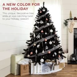 Best Choice Products Artificial Full Black Christmas Tree Holiday Decoration