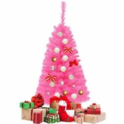 Costway 3 ft Premium Artificial Christmas Mini Tree Holiday Season Pink w/ Plastic Stand -Northlight Christmas Store GUEST 2341d6cd c9a7 4500 bcac 54754ff90fad