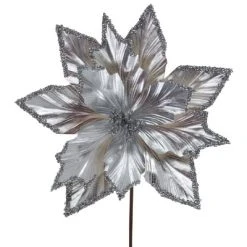 Northlight 24" Metallic Silver Poinsettia Christmas Stem Spray -Northlight Christmas Store GUEST 23fad3d7 847b 4f60 b770 65bebf0b9969