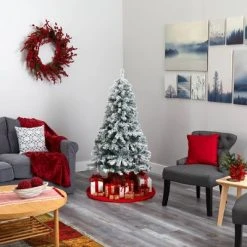 5ft Nearly Natural Pre-Lit LED Flocked Rock Springs Spruce Artificial Christmas Tree Clear Lights 13 5ft Nearly Natural Pre-Lit LED Flocked Rock Springs Spruce Artificial Christmas Tree Clear Lights -Northlight Christmas Store GUEST 2405b013 d3aa 49d1 a96b 1fb3f6fb5565