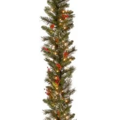 National Tree Company Pre-Lit Artificial Christmas Garland, Green, Wintry Pine, White Lights, with Pine Cones, Berry Clusters, Plug In,9 Feet -Northlight Christmas Store GUEST 24fec181 1ec3 4700 8a68 b112fa9727d3