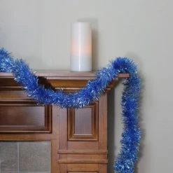 Northlight 50' x 4" Unlit Shiny Sky Blue Foil Tinsel Christmas Garland -Northlight Christmas Store GUEST 25494d18 6445 485a a278 3b6d560cfda4