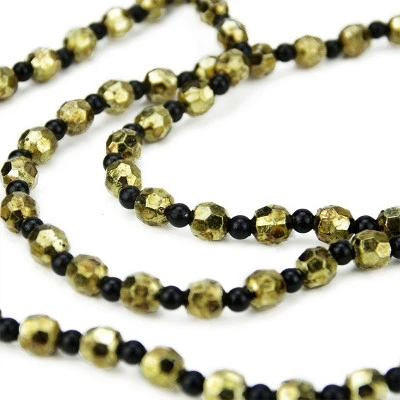Northlight Sage 2.5' x 14" Black/Gold Beaded Artificial Christmas Garland Swag 3 Northlight Sage 2.5' x 14" Black/Gold Beaded Artificial Christmas Garland Swag
