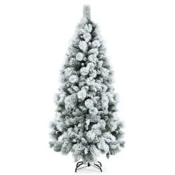 Costway 5ft/6ft/7ft Snow Flocked Hinged Artificial Slim Christmas Tree with Pine Needles -Northlight Christmas Store GUEST 25c4670c 0abf 4090 98db 5d38aaab1e17