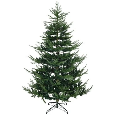 HOMCOM 7.5 Foot Artificial Christmas Tree, Pine Hinged Xmas Tree with Realistic Branches, Steel Base, Auto Open, Green 5 HOMCOM 7.5 Foot Artificial Christmas Tree, Pine Hinged Xmas Tree with Realistic Branches, Steel Base, Auto Open, Green - Image 3