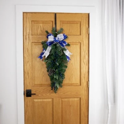 Northlight 28" Mixed Pine and Blueberries Artificial Christmas Teardrop Swag - Unlit 9 Northlight 28" Mixed Pine and Blueberries Artificial Christmas Teardrop Swag - Unlit - Image 7