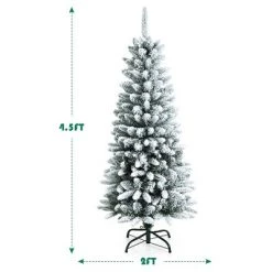 Costway 4.5ft Snow-Flocked Hinged Artificial Christmas Pencil Tree w/ 373 Mixed Tips -Northlight Christmas Store GUEST 271bfd0e 5ba3 4695 a2bd b07f3b809f1c
