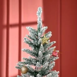 HOMCOM 59" Snow Flocked Artificial Pencil Christmas Tree, Slim Xmas Tree with Realistic Branches and Plastic Base Stand for Indoor Decoration 13 HOMCOM 59" Snow Flocked Artificial Pencil Christmas Tree, Slim Xmas Tree with Realistic Branches and Plastic Base Stand for Indoor Decoration -Northlight Christmas Store GUEST 273c24ad 2c48 45a2 813b 0756ce4168f4